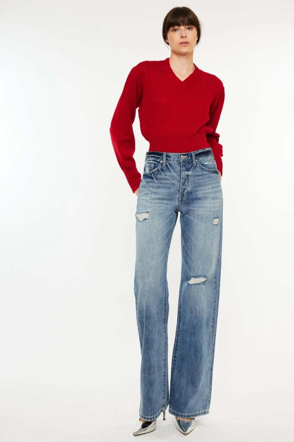 Women’s jeans & denim collection featuring skinny, high-waisted, bootcut, flare, and wide-leg styles from Laazaar.