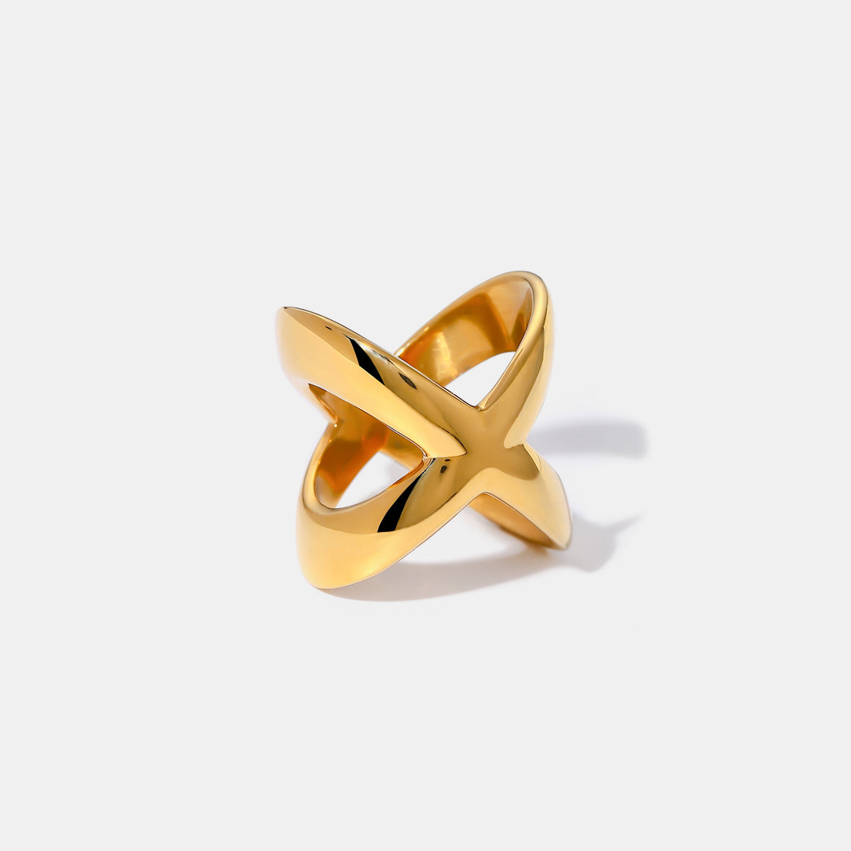 18K Gold-Plated Crisscross Ring - Laazaar