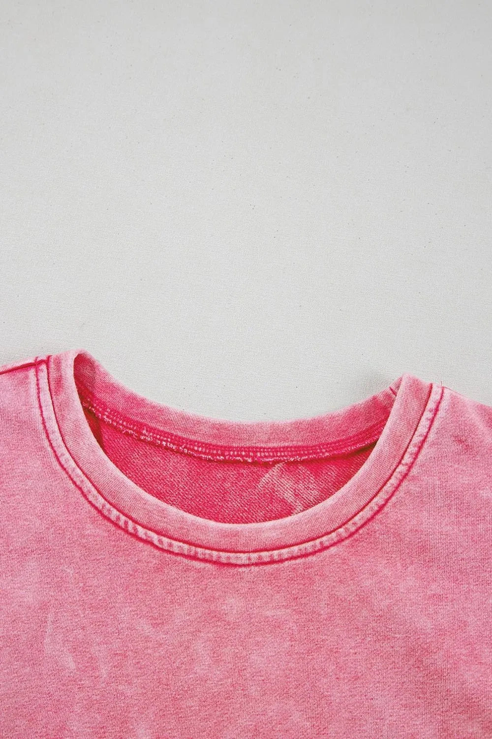 Mineral Wash Raw Edge Ruffle Mini Dress