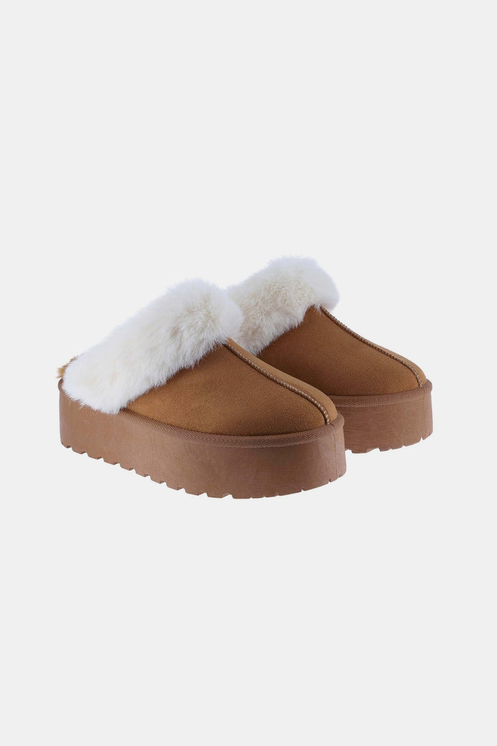 Weeboo Thick Bottom Fur Trim Snow Slippers - Laazaar