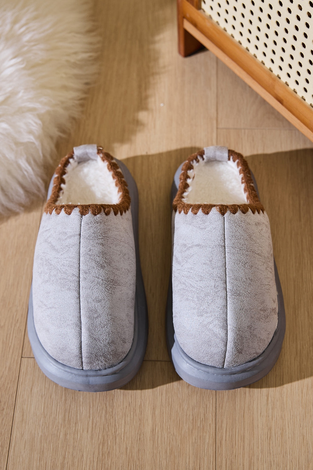 Thermal Round Toe Platform Slippers - Laazaar