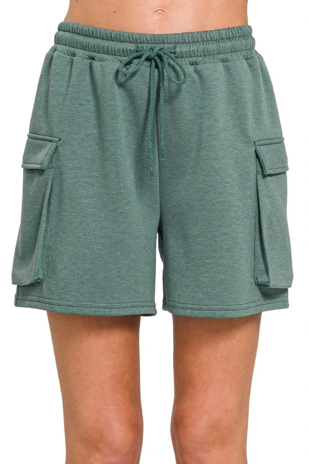 Zenana Scuba Thigh Pocket Shorts
