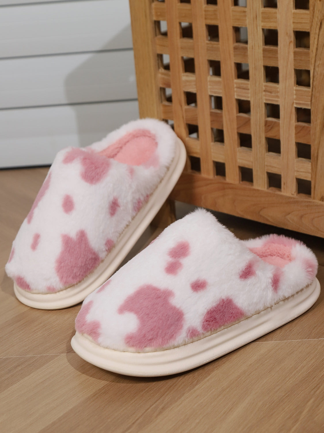 Animal Print Faux Fur Slippers - Laazaar