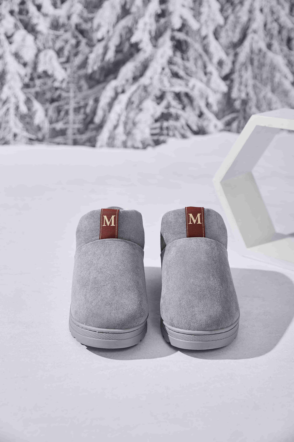 Letter M Suede Round Toe Slippers - Laazaar