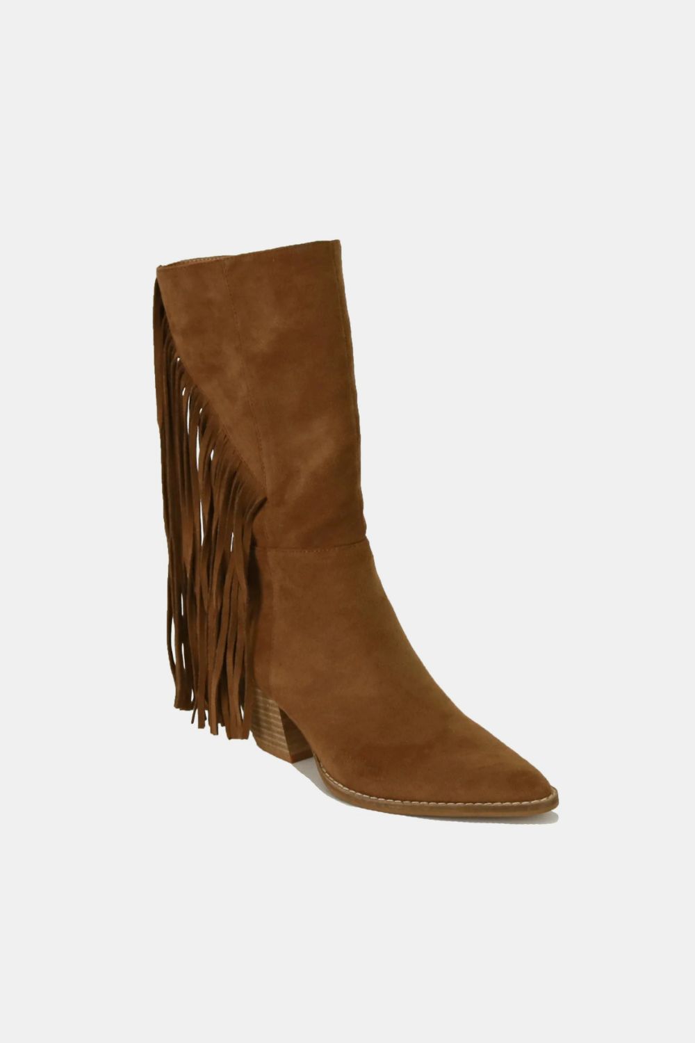 Beast Fashion Suede Fringe Point Toe Boots - Laazaar