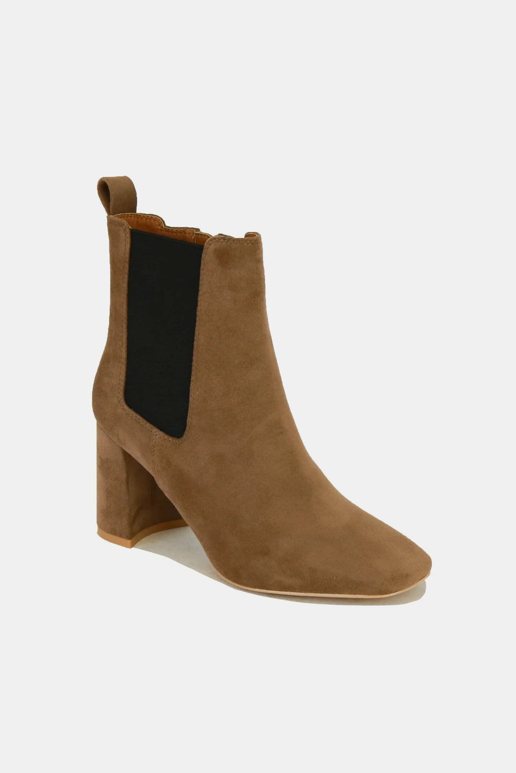 Beast Fashion Faux Suede Block Heel Chelsea Boots with Elastic Side Panel - Laazaar