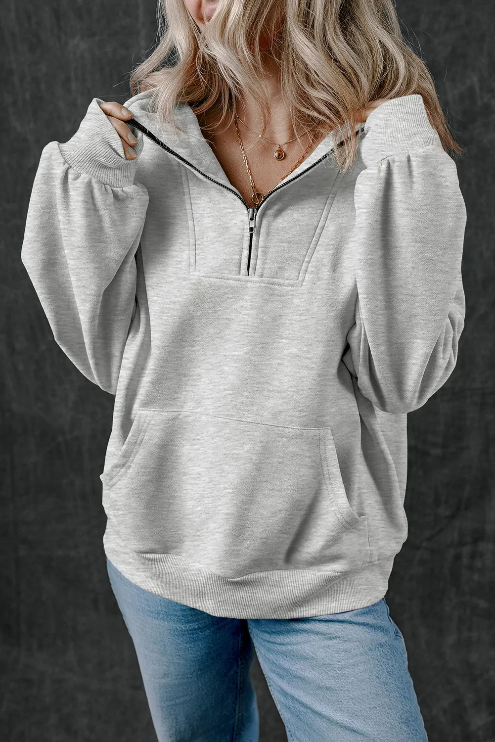 Half Zip Long Sleeve Sweatshirt - Laazaar