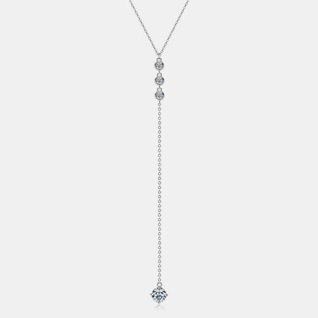 1.3 Carat Moissanite 925 Sterling Silver Drop Necklace - Laazaar