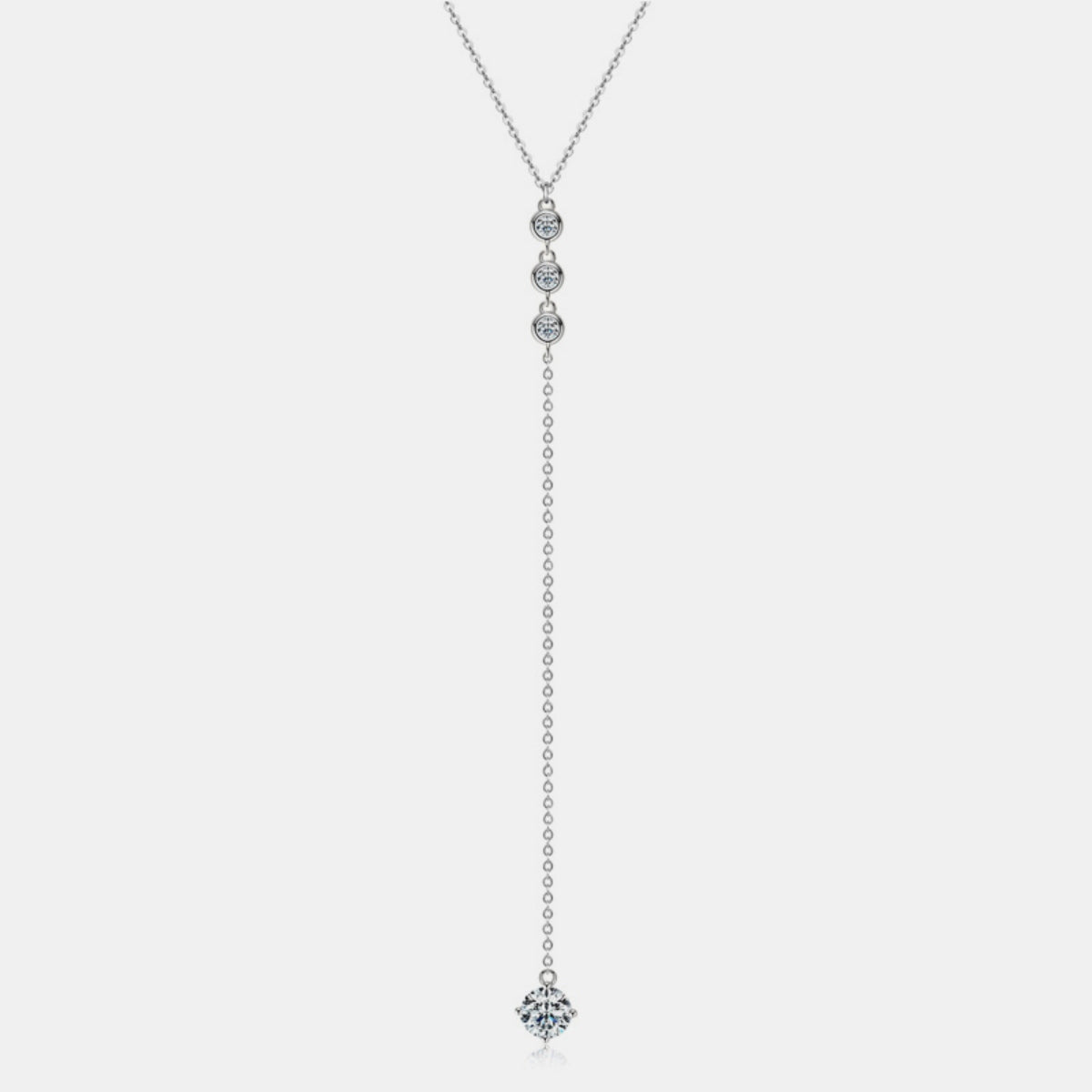 1.3 Carat Moissanite 925 Sterling Silver Drop Necklace - Laazaar