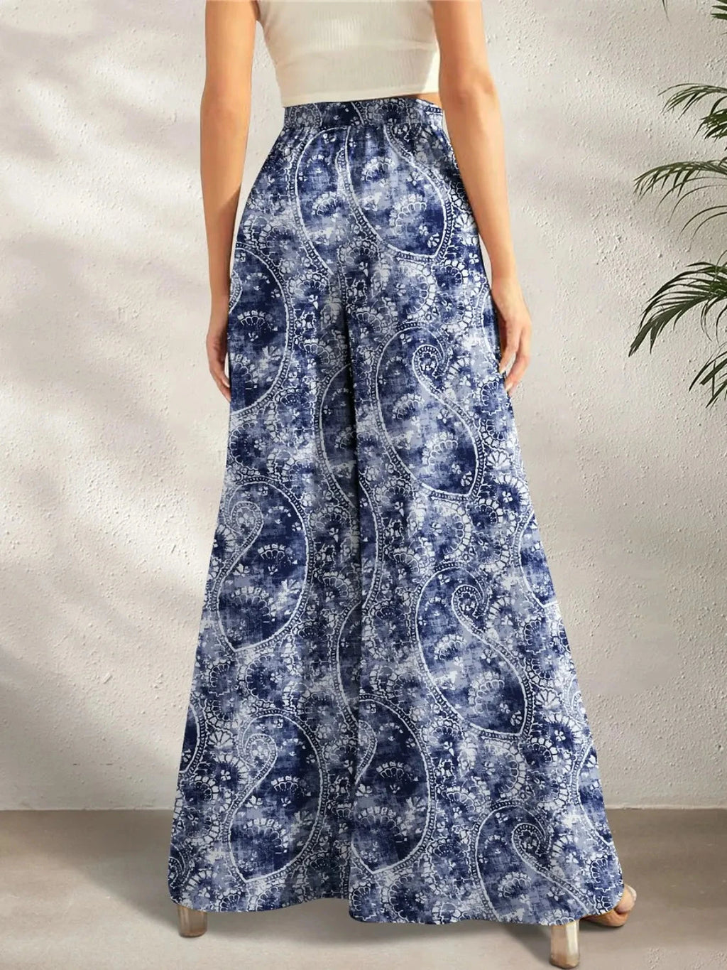 Printed Wide Leg Pants