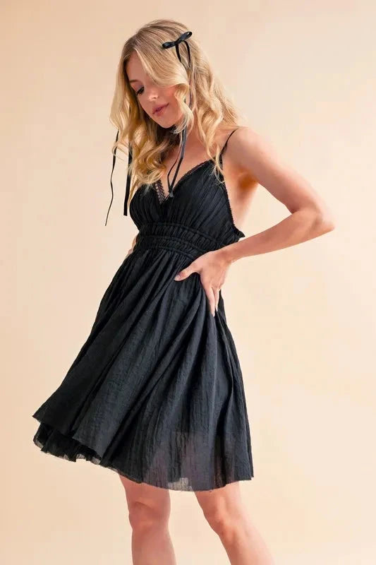 Aemi+Co Lace Detail Mini Cami Dress