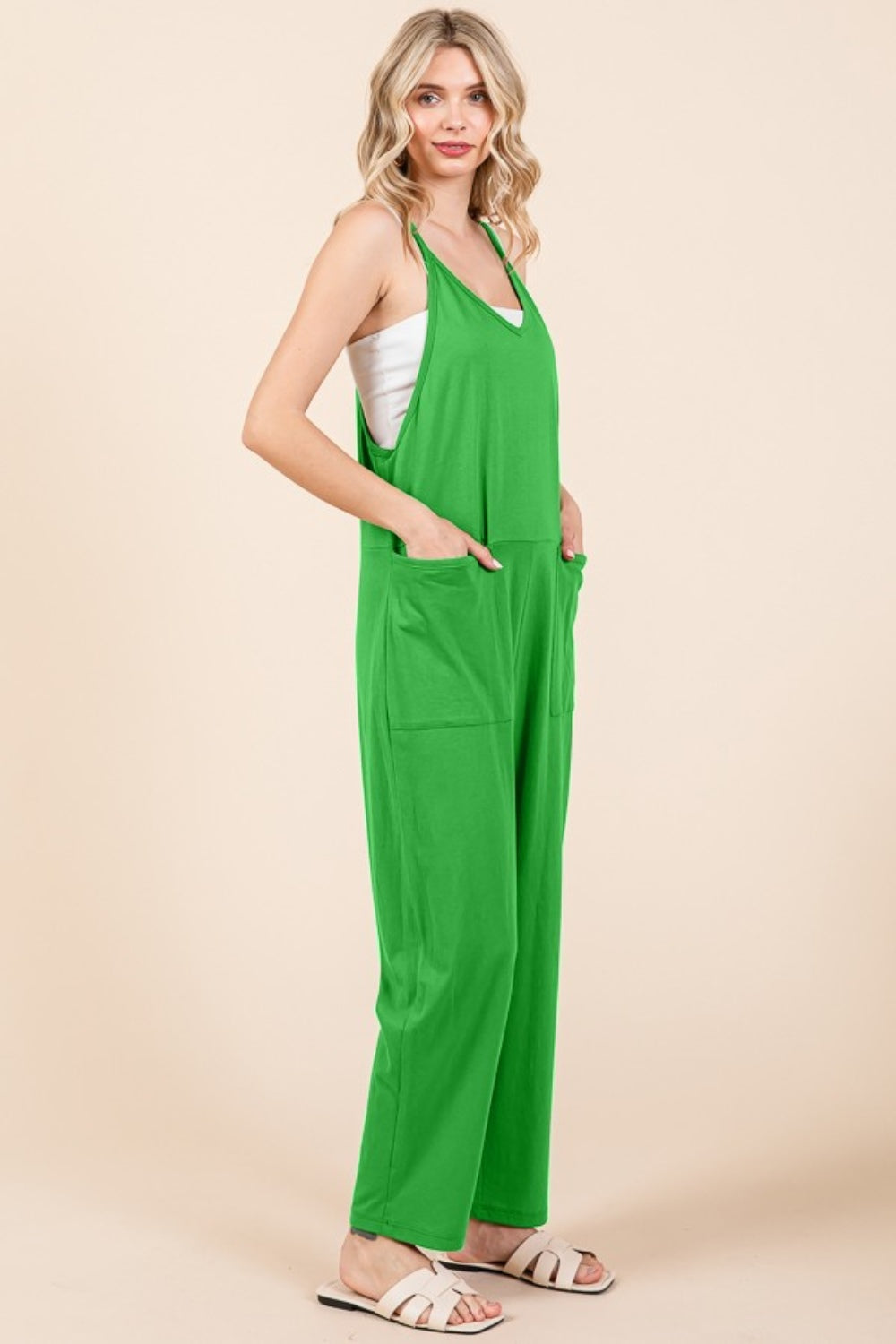 Culture Code Full Size Sleeveless Jumpsuit with Pockets - Laazaar