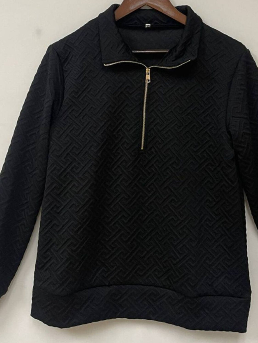 Textured Dropped Shoulder Long Sleeve Sweatshirt - Laazaar