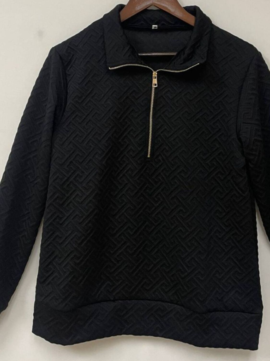 Textured Dropped Shoulder Long Sleeve Sweatshirt - Laazaar