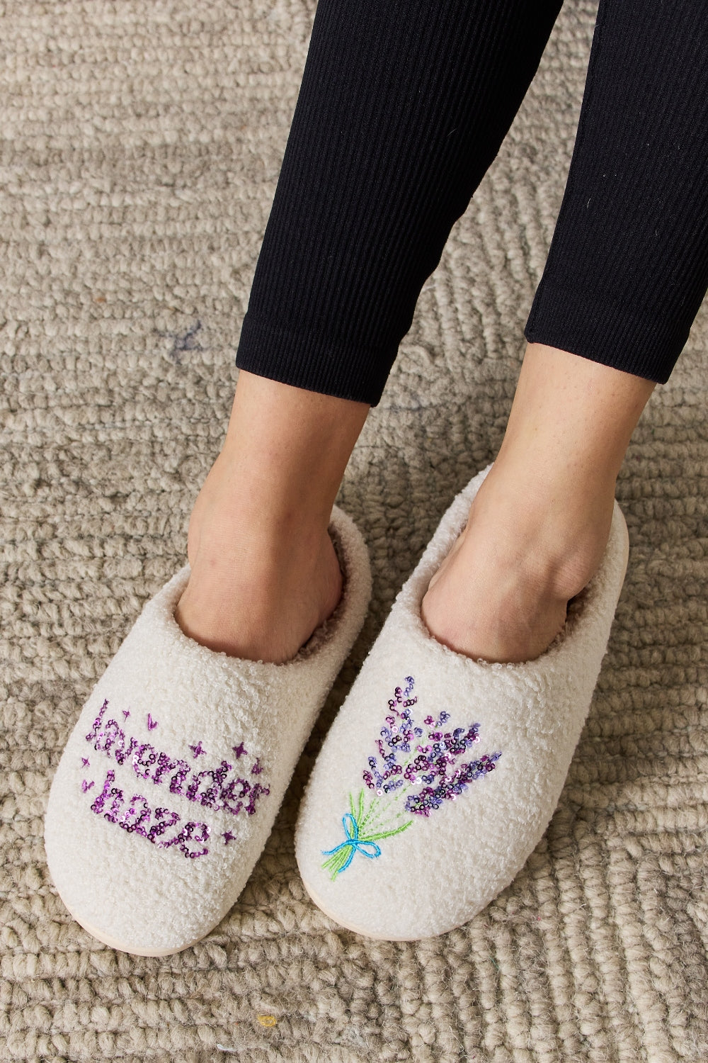 Melody Sequin Pattern Cozy Slippers - Laazaar