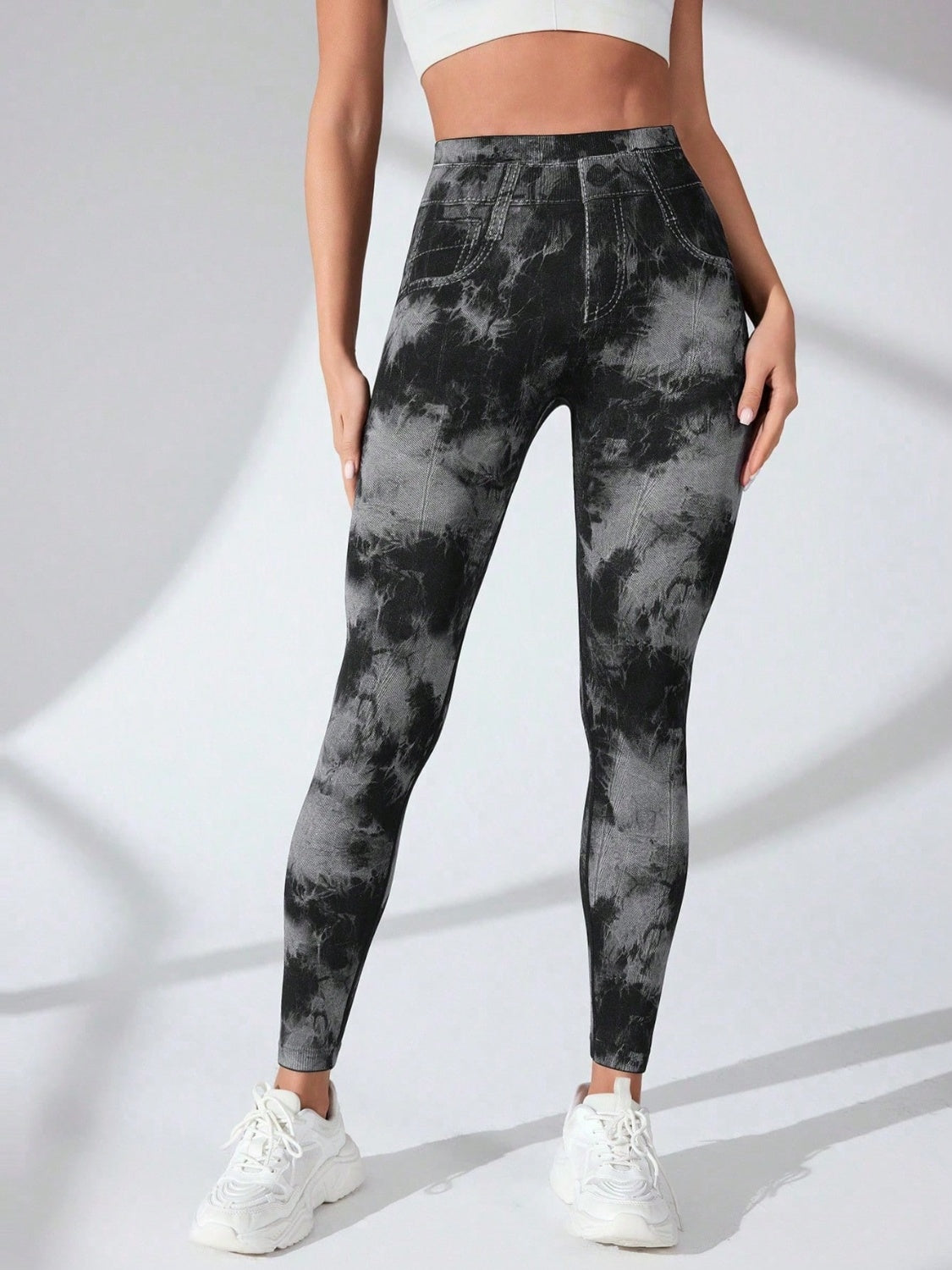 Tie-Dye High Waist Active Leggings - Laazaar