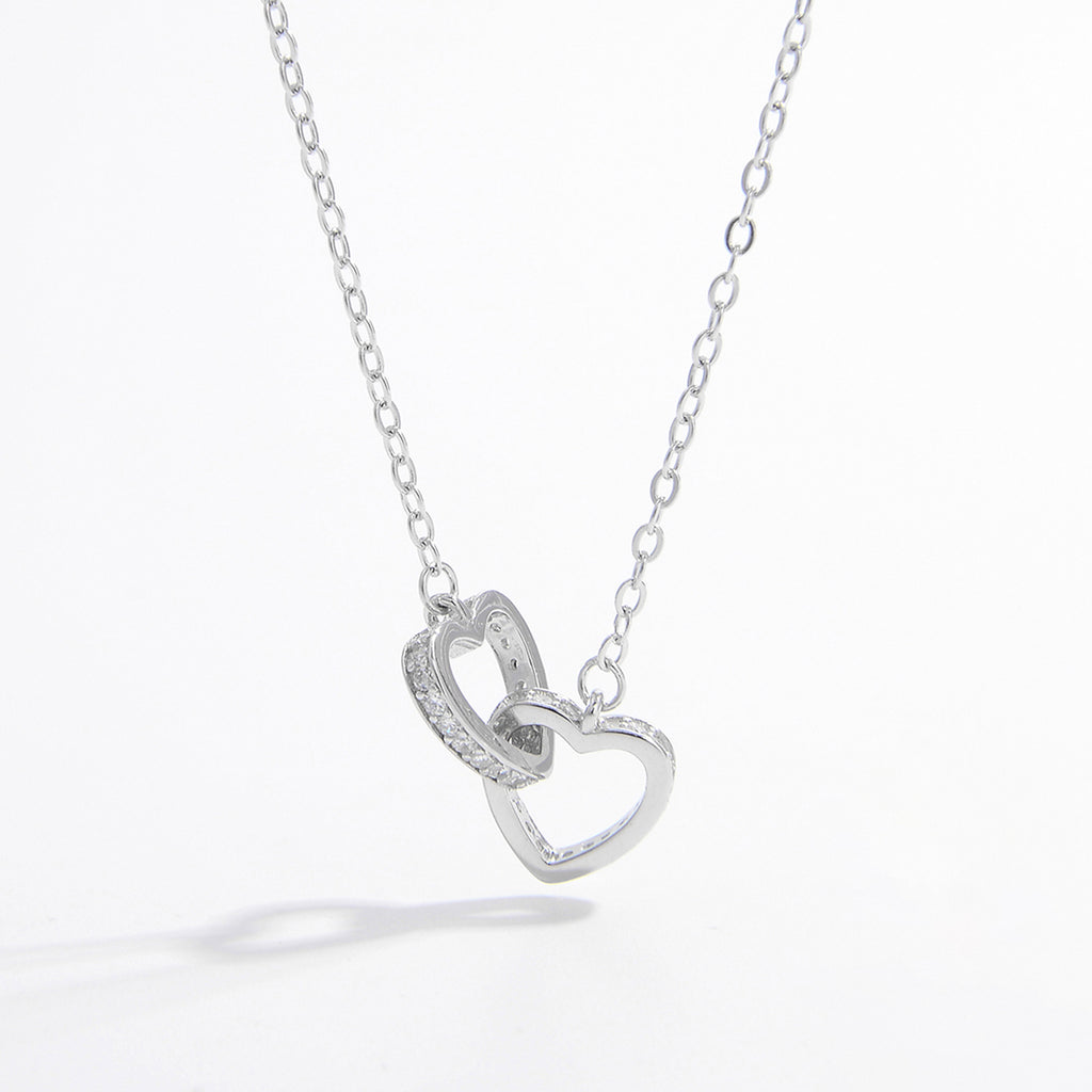 925 Sterling Silver Inlaid Zircon Heart Necklace - Laazaar