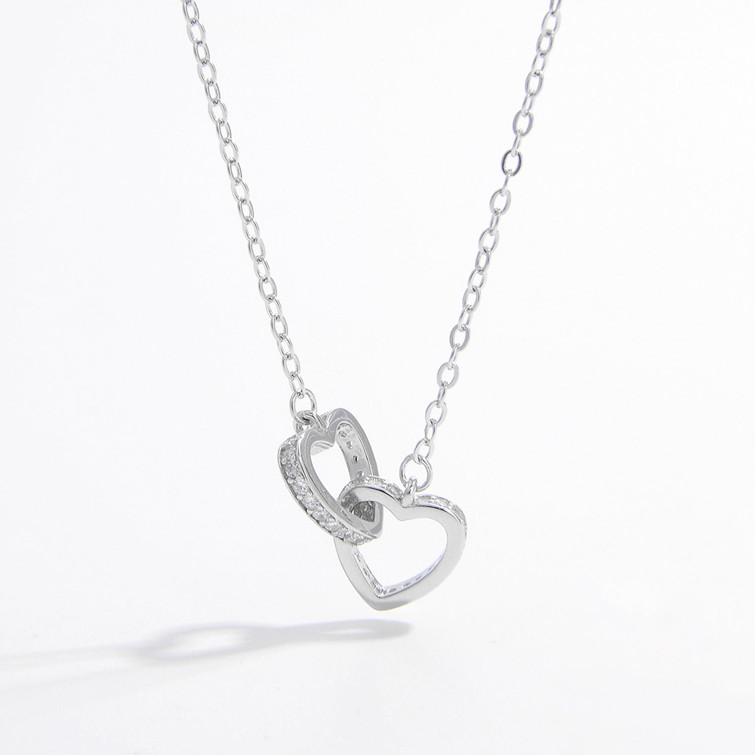 925 Sterling Silver Inlaid Zircon Heart Necklace - Laazaar