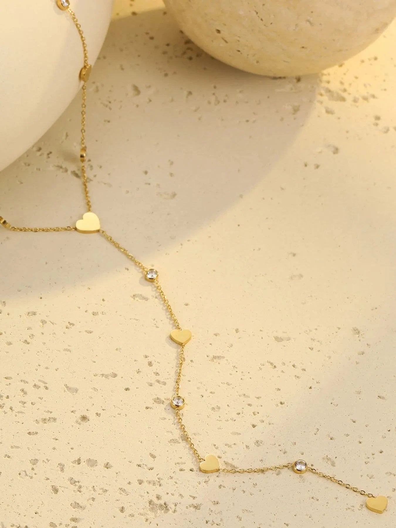 18K Gold-Plated Heart Zircon Necklace