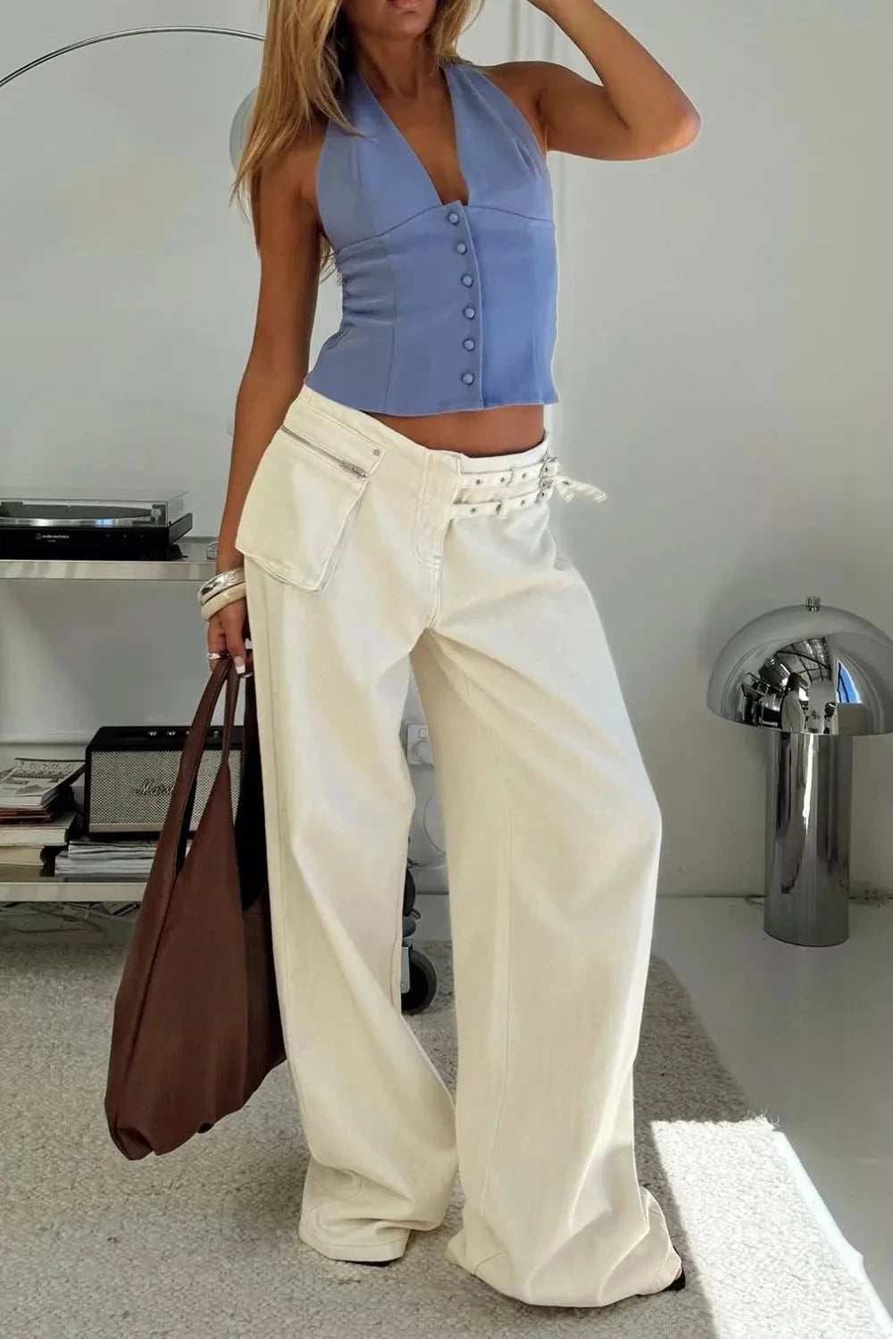 Wide Leg Jeans with Pockets