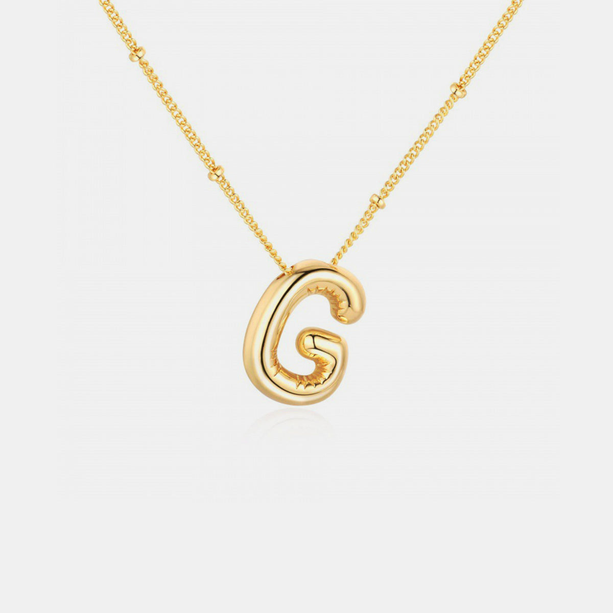 Gold-Plated Bubble Initial Necklace - Laazaar