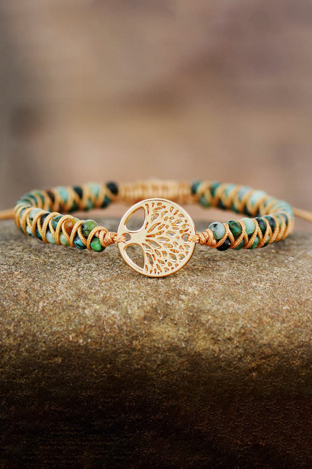 Handmade Tree Shape Beaded Copper Bracelet - Laazaar