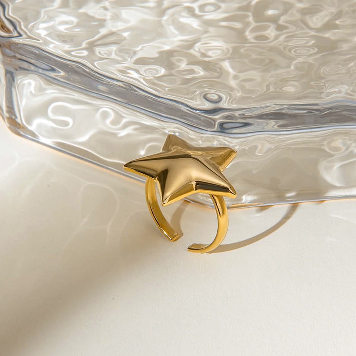 18K Gold-Plated Stainless Steel Star Ring - Laazaar