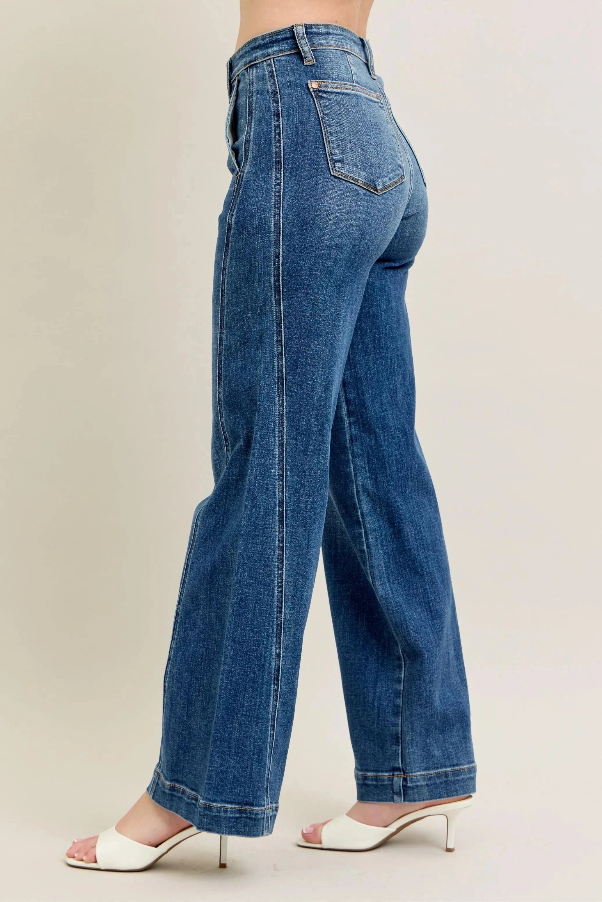 Judy Blue Full Size High Waist Wide Leg Jeans Plus Size