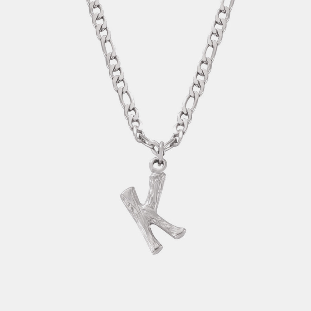 Titanium Steel Letter Pendant Necklace - Laazaar