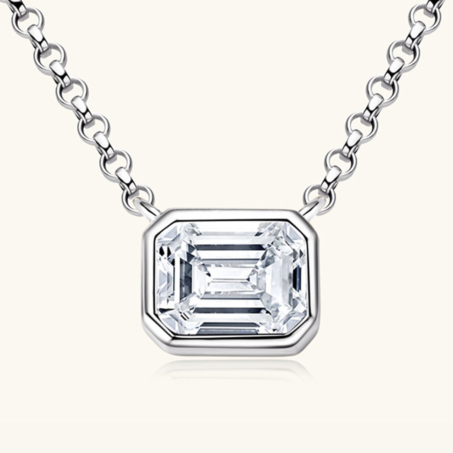 1 Carat Moissanite 925 Sterling Silver Pendant Necklace - Laazaar