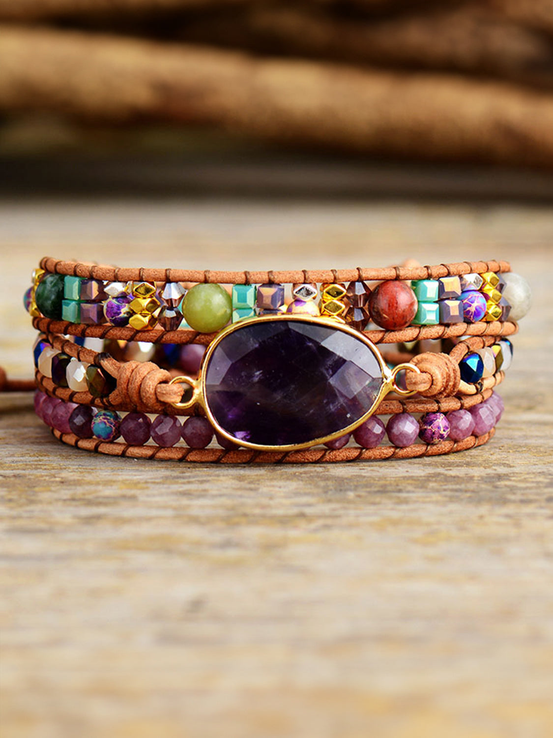 Triple-Layer Amethyst Bracelet - Laazaar