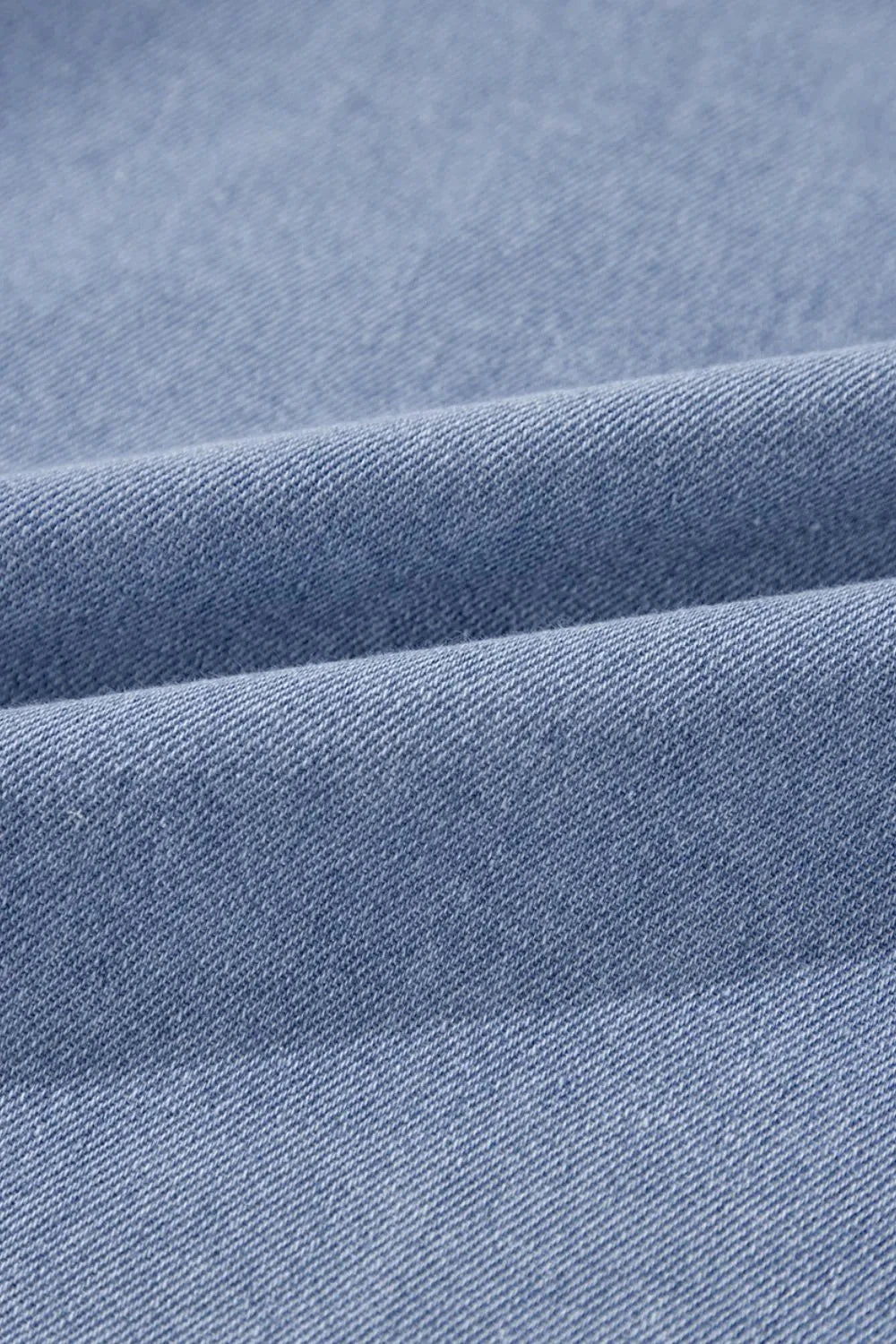 Lapel Neck Cap Sleeve Denim Babydoll Dress