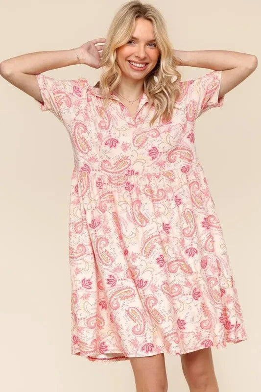 Haptics  Fit and Flare Paisley Print Knit Dress