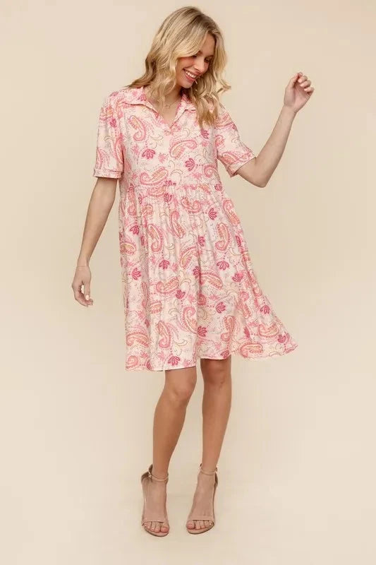 Haptics  Fit and Flare Paisley Print Knit Dress