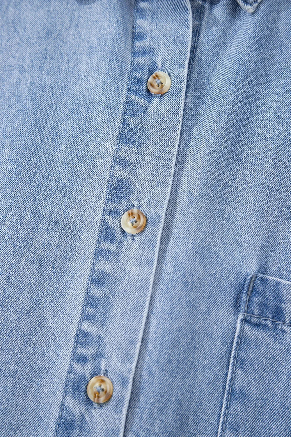 Button Down Short Sleeve Denim Dress