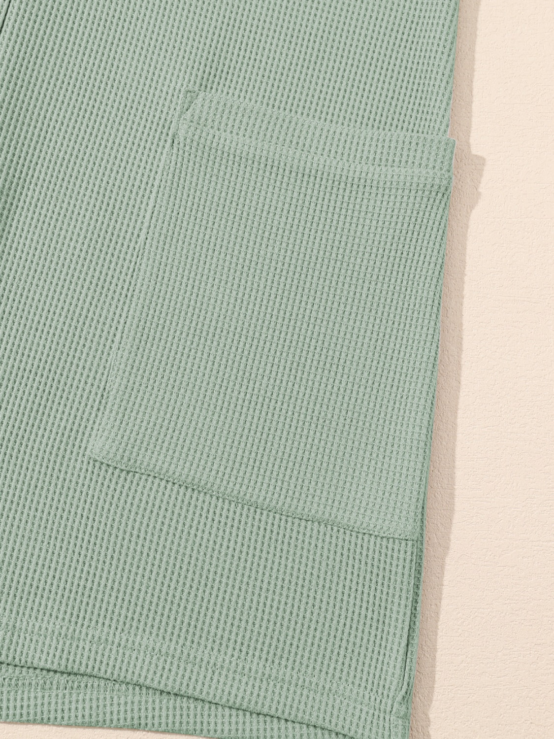 Waffle-Knit Half Button Sleeveless Romper with Pockets - Laazaar