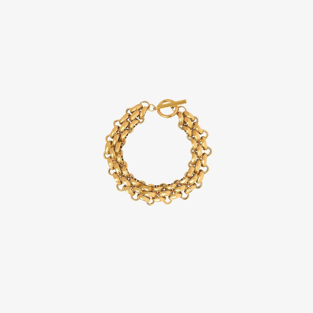 Gold-Plated Toggle Clasp Bracelet - Laazaar
