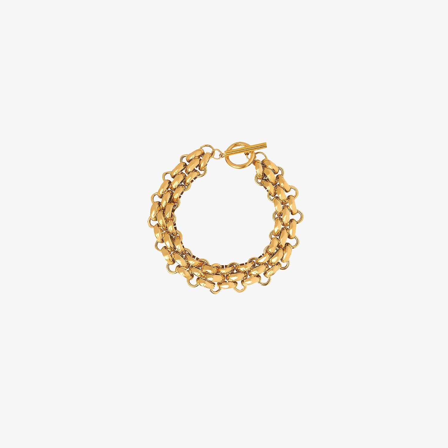 Gold-Plated Toggle Clasp Bracelet - Laazaar