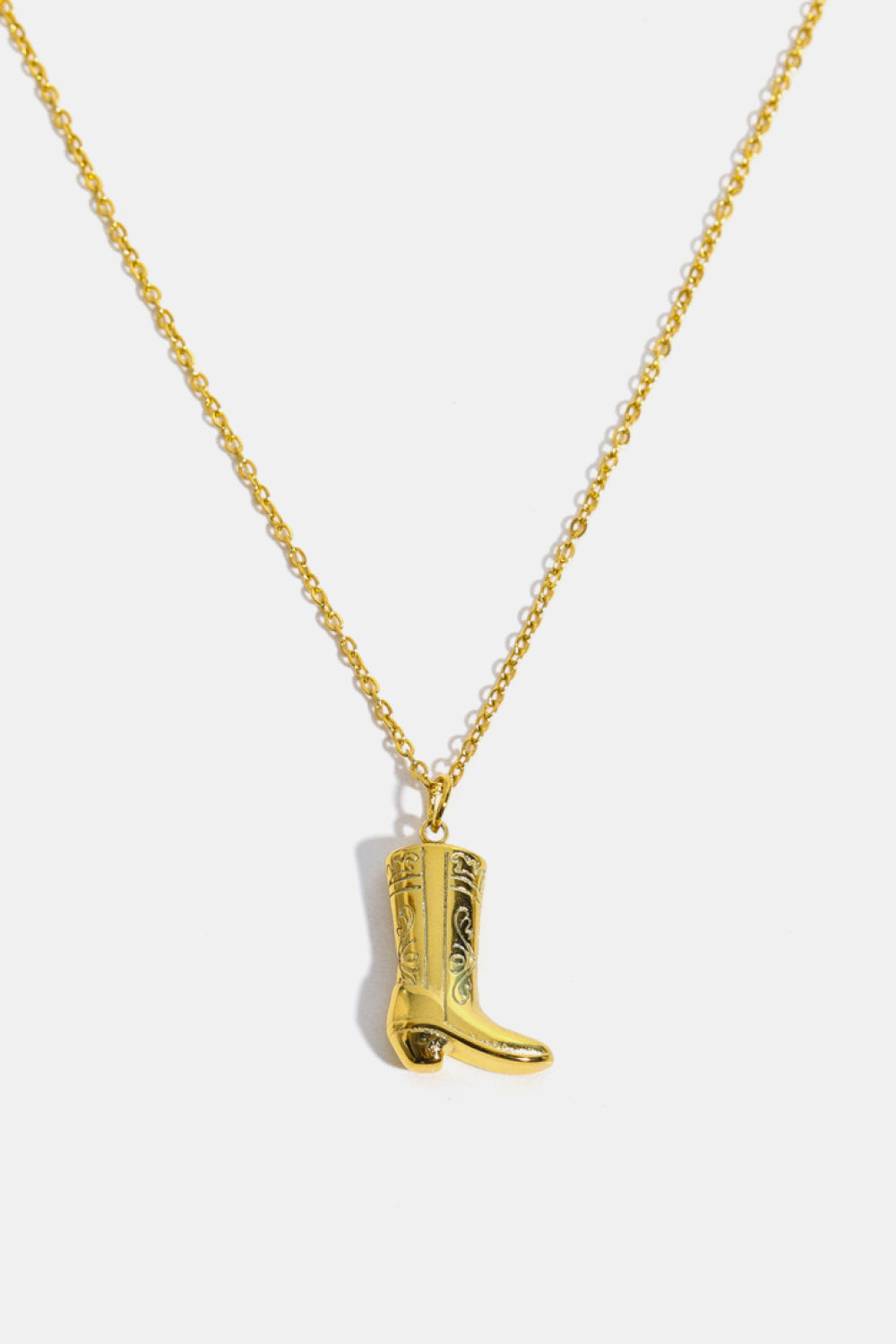 Cowboy Boot Pendant Stainless Steel Necklace - Laazaar