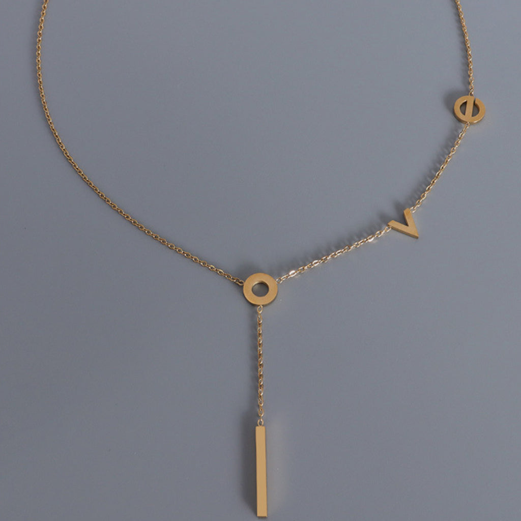 Titanium Steel Letter Necklace - Laazaar