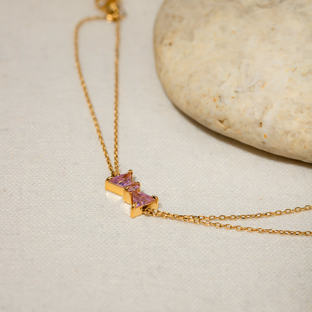 Stainless Steel Zircon Bow Bracelet - Laazaar