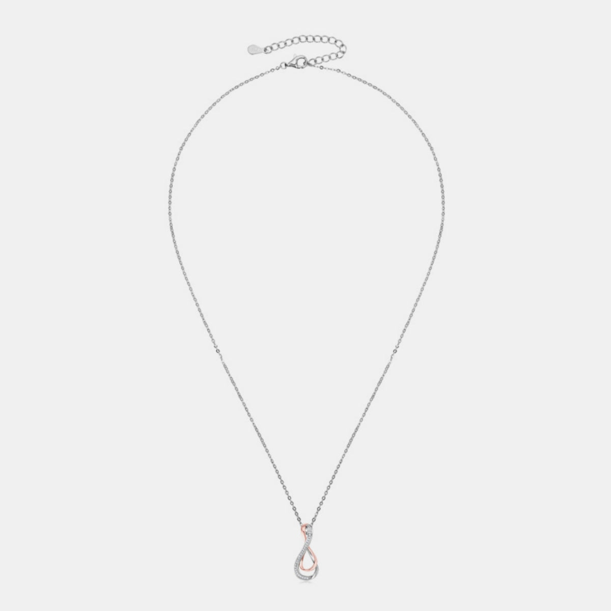 925 Sterling Silver Inlaid Moissanite Infinity Pendant Necklace - Laazaar