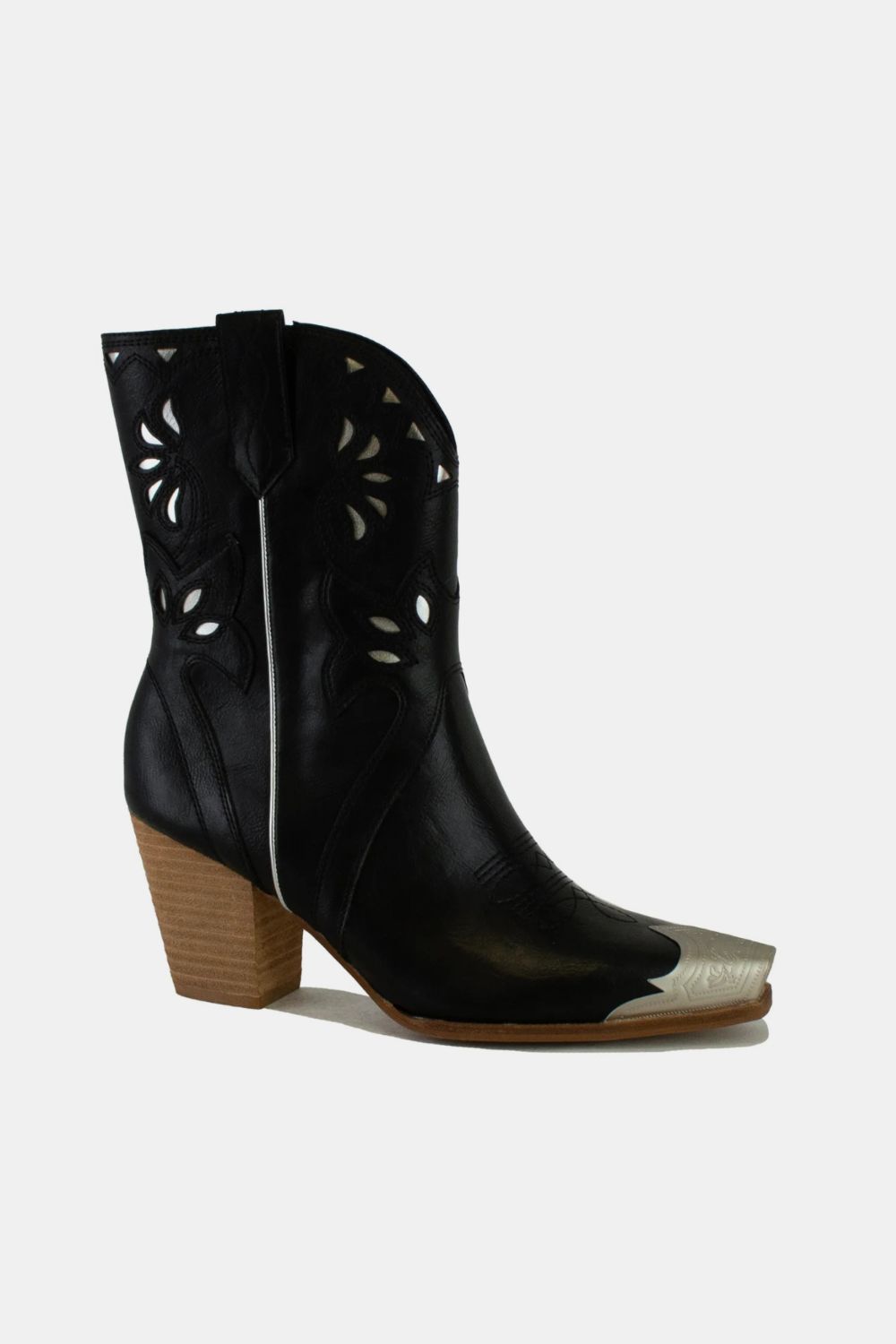 Beast Fashion Cut-Out Floral Embroidery Boots - Laazaar