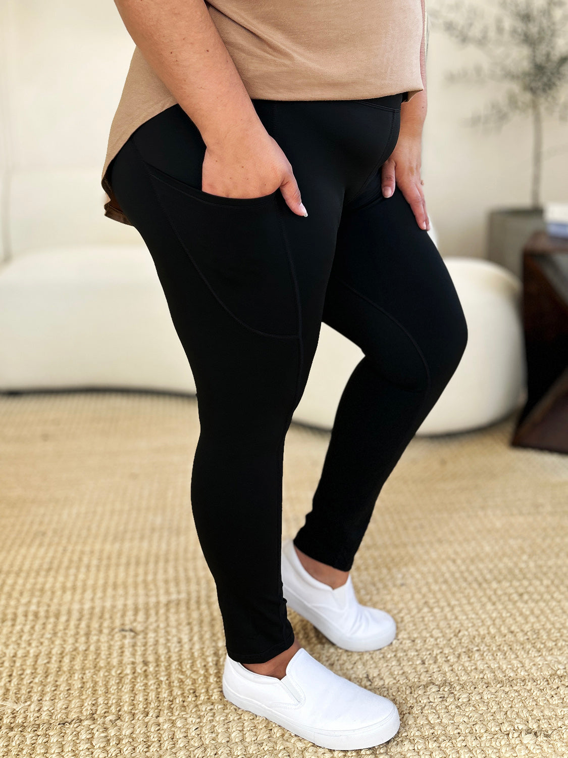 Wide Waistband Sports Leggings - Laazaar