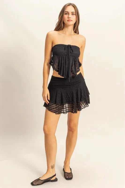 HYFVE Lace Bustier Flowy Tube Top