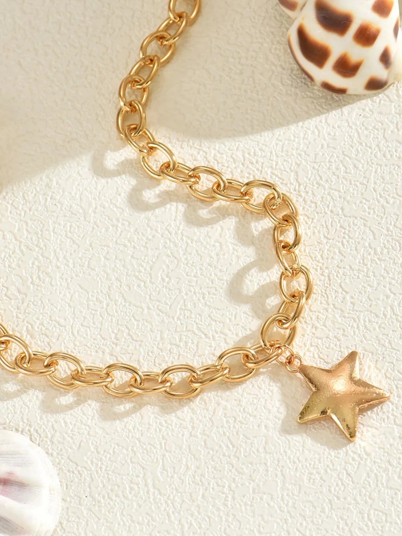 18K Gold-Plated Star Pendant Chain Necklace