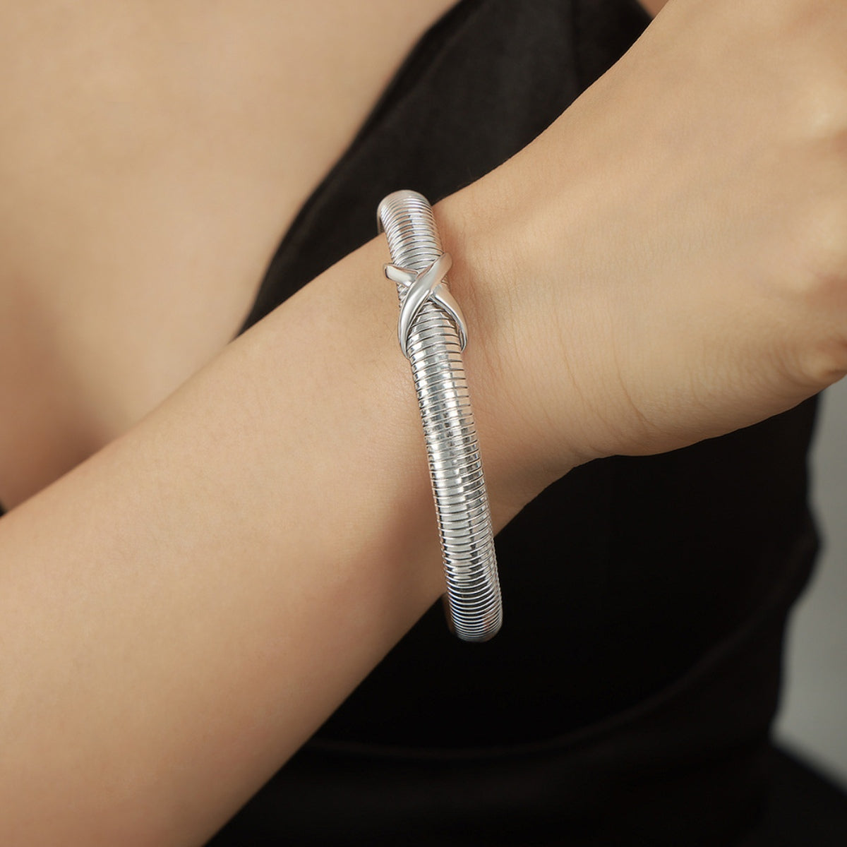 Titanium Steel Spring Shape Bracelet - Laazaar