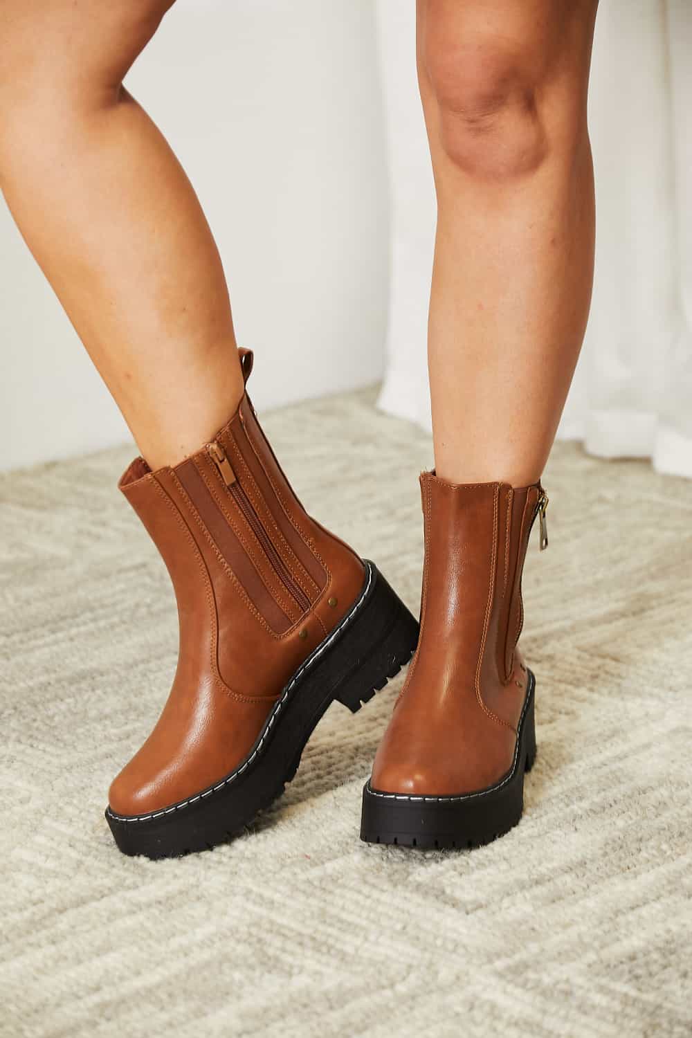 Forever Link Side Zip Platform Boots - Laazaar