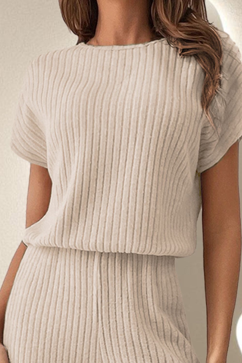 Round Neck Short Sleeve Jumpsuit - Laazaar