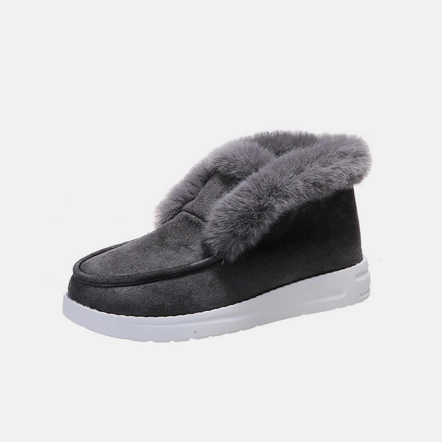 Furry Suede Snow Boots - Laazaar